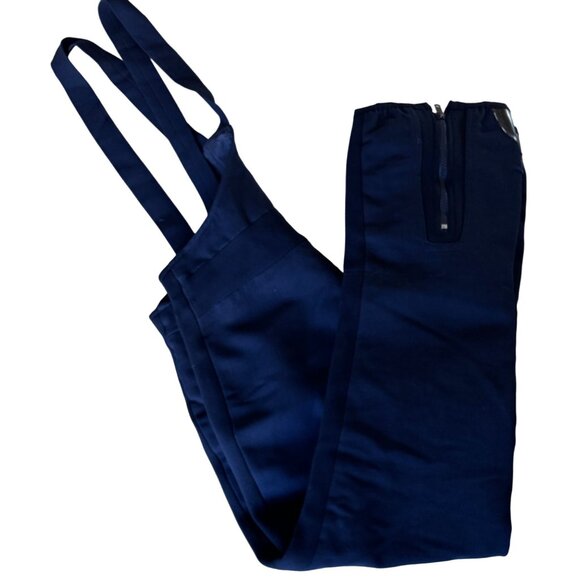 Obermeyer Men Ski Bib Pants Overalls 34 RL Wool Blend Padded Knees Navy Vtg - Picture 8 of 16